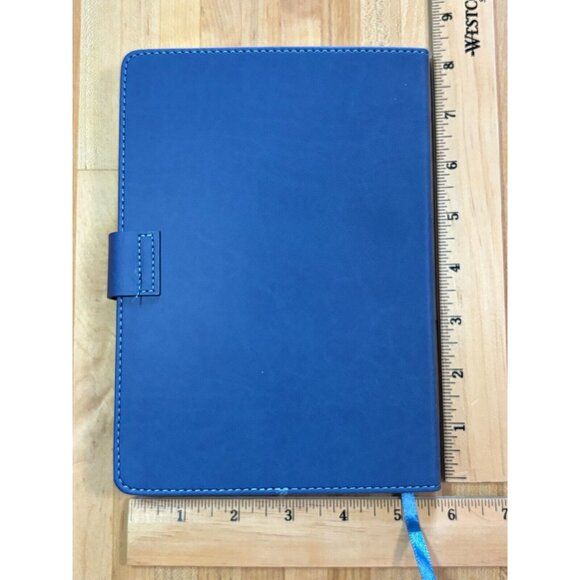 Deluxe Journal Diary Notebook Blue Faux Leather 160 Lined Pages 5.75"W X 8.25"H - Picture 2 of 4